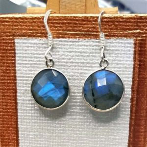 Paires de boucles d'oreilles en argent Labradorite