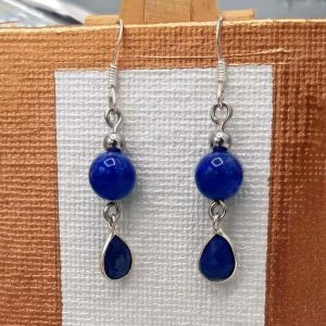 Paires de boucles d'oreilles en argent Lapis-Lazuli