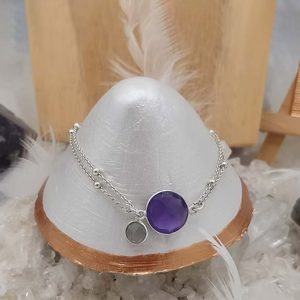 Bracelet en argent Améthyste et Labradorite