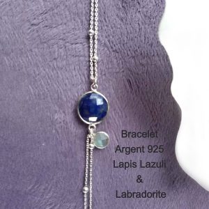 Bracelet en argent Lapis-lazuli et Labradorite