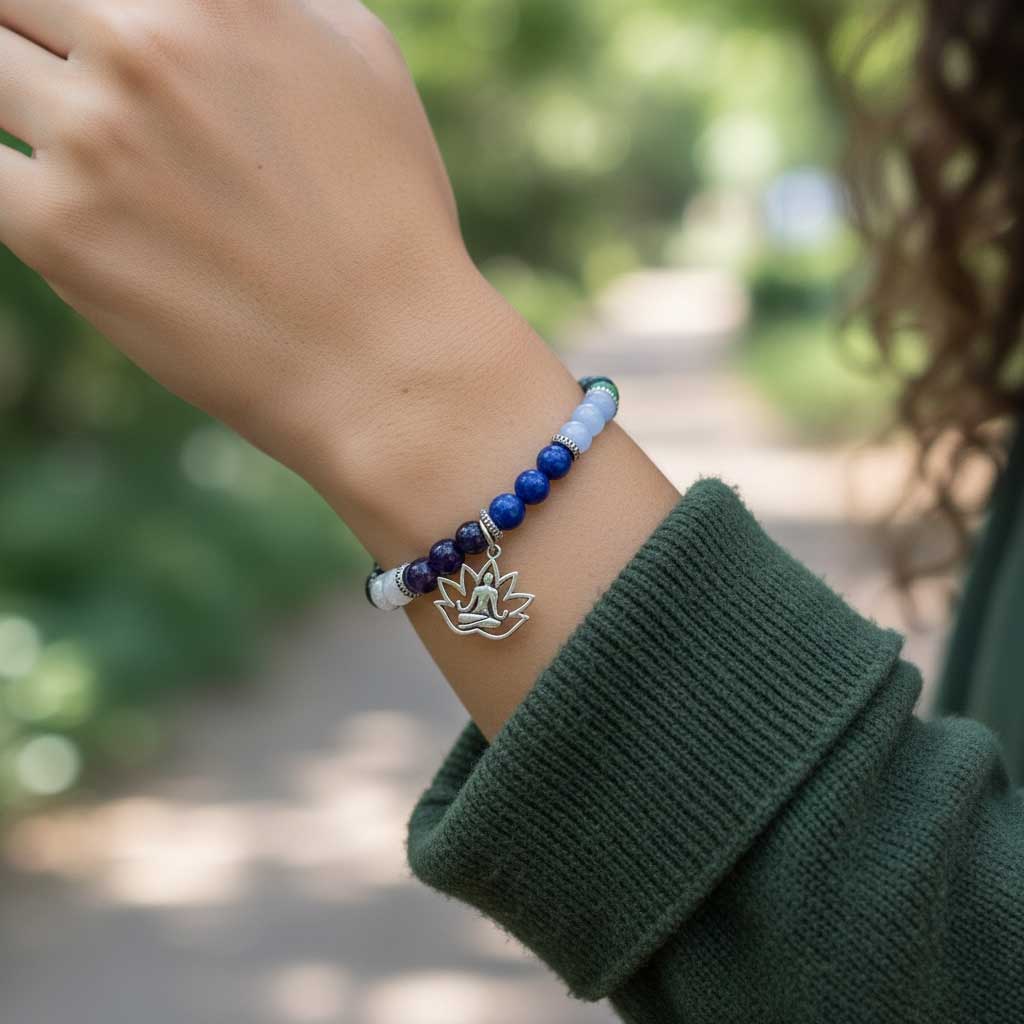 Bracelet Perles 7 Chakras & Fleur de lotus – Image 2