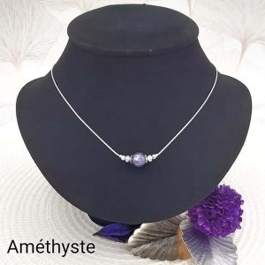 Ras de cou en Améthyste