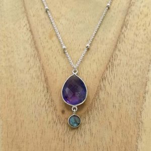 Collier en argent Améthyste et Labradorite