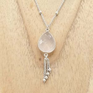 Collier en argent Quartz rose