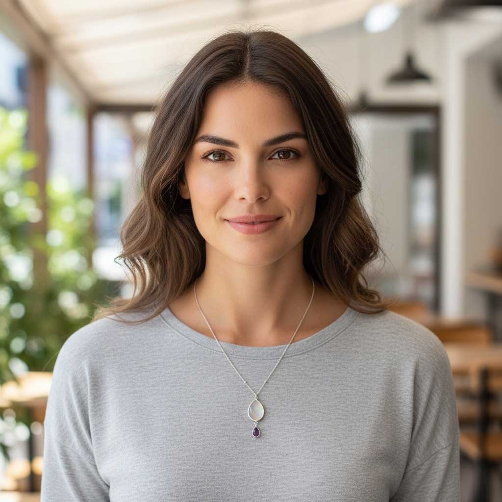 Collier Quartz rose & Améthyste – Image 3