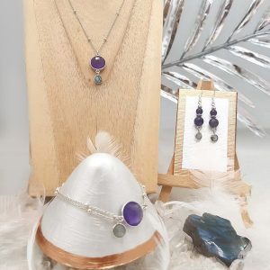 Parure en argent Améthyste et Labradorite